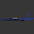 Futuristic Blue Passenger Jet With Sharp Nose And Star Decals Design
