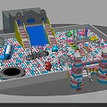 Kids Indoor Playground Featuring Colorful Ball Pit Rainbow Slide And Trampoline Area