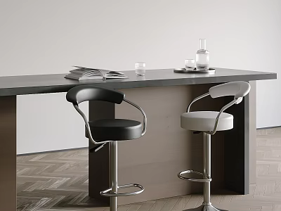 Bar chair, bar stool, bar counter 3d model