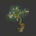 Creative Money Tree Sculpture With Green Leaves Money Bills And House Models