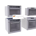 Modern White Kitchen Appliances With Control Panels And Various Types 3d model