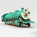 Vintage Green Steam Train With Red Wheels Classic Design And Retro Style