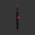 Mythical Flaming Sword and Phoenix Design Shield with Red Gemstones and Glowing Accents