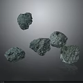 Turquoise Textured Natural Stones Scattered on Dark Background with Subtle Reflections