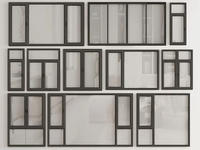 Modern Casement Windows With Various Styles For Home Interior Design 3d model