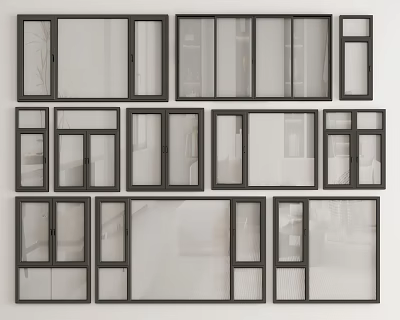 Modern Casement Windows With Various Styles For Home Interior Design 3d model