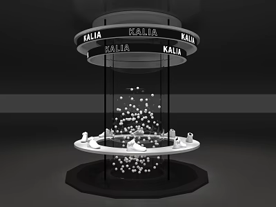 KALIA Display Stand With Multi Tiered Structure And Floating Decorative Objects 3d model