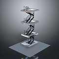 Modern style spiral staircase metal handrail multi-layer platform industrial design building components