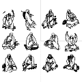Luohan Characters Luohan Eighteen Luohan White Drawing Luohan Figure Luohan White Drawing Buddhist Characters Monk Buddha Five Hundred Luohan 3d model