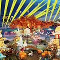 Scenic Photo Spot With Yellow Lights Red Maple Tree Rabbit Decorations And Traditional Architecture