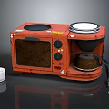 Orange Electronic Microwave Coffee Maker Combo With White Cup And Power Plug