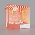 Cute Pink Photo Spot With Wings Balloons Heart Decorations And Stalls