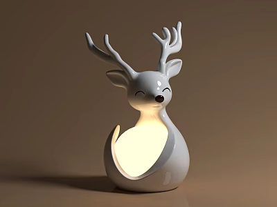 Adorable Deer Shaped Decorative Lamp With Illuminated Body And Antlers Design 3d model
