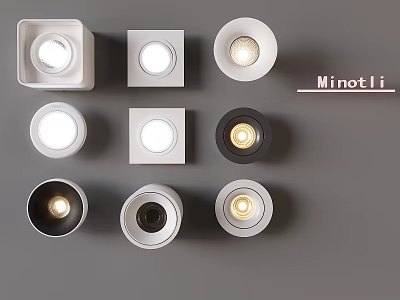 Minotli Modern Downlights And Spotlights Featuring Various Square Round Design Styles 3d model