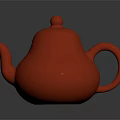 Elegant Ceramic Red Teapot with Modern Shiny Finish and Smooth Curved Design