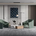 Modern leisure sofa combination shaped sofa coffee table combination 3d model
