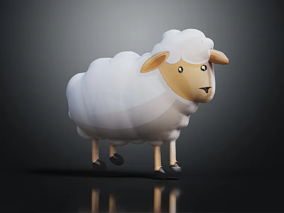 Adorable White Cartoon Sheep Shaped Furniture With Rounded Design For Kids Room 3d model