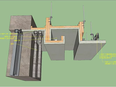 Structural Hardware Tools For Construction Structure With Metal Fasteners And Support Brackets 3d model
