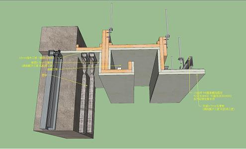 Modern node top surface node hidden light with curtain box node 3d model