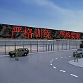 Indoor Fitness Training Venue Displaying Camouflage Background Auditory Training And Ability Combination