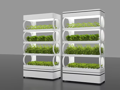 Commercial Multi Tiered Indoor Plant Growing Equipment With LED Lighting Shelves 3d model