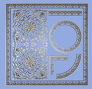 1108 Metal Carved 01 3d model