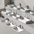 wash basin wash basin counter basin faucet 3d model
