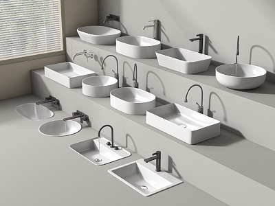 wash basin wash basin counter basin faucet 3d model