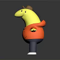 Cartoon Character Creature With Yellow Body Orange Hoodie Brown Hat Blue Pants White Shoes