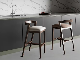 Modern Bar Chair Bar Stool High Stool 3d model