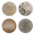 Stylish Round Rugs With Fringed Edges And Radiant Patterns In Various Tones