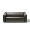 Dark Brown Leather Multi Seater Sofa with Modern Sleek Design and Comfortable Seating 3d model