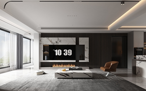 modern living room home living room 3d model