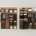 Modern Minimalist Wardrobe Design With Wooden Shelves Drawers And Hanging Storage Areas