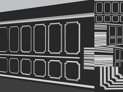 Sleek Line Design Decorative Wall Panels With Geometric Trim And Modern Detailing 3d model