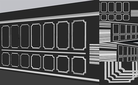 Jane European lines, classical carved lines, plaster lines 3d model