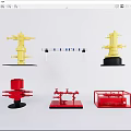 Industrial Equipment Featuring Yellow Red Valves And Pipeline Control Units