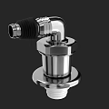 Stainless Steel Bathroom Small Fixture With Angled Black Connector And Base Plate