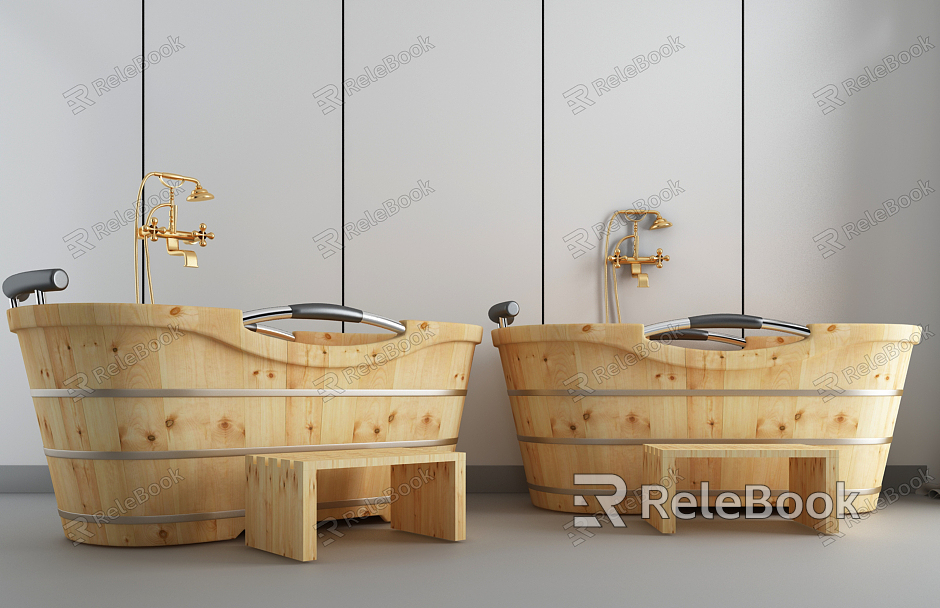 Modern Bath Bath Wooden Barrel model