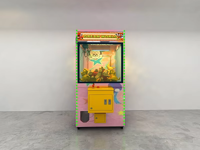 Smart Claw Machine With Transparent Window And Stuffed Toys Inside Colorful Exterior 3d model