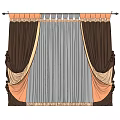 Elegant Brown Gray Beige Curtains with Pleated Top and Draped Sides for Home Decor