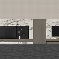 Modern TV background wall background wall 3d model