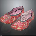 Pink Embroidered Flat Shoes With Traditional Floral Patterns And Soft Inner Lining