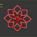 Modern Metal Chandelier with Intricate Geometric Flower Lattice Design and Central Circular Detail