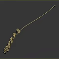 Golden Necklace With Small Cylindrical Beads Circular Design Shiny Surface Daily Life Accessory