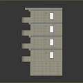 Multi Story Residential Building With Light Exterior Balconies Windows And Entrance