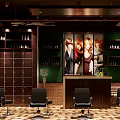 Stylish Beauty Hair Salon Interior With Green Walls Vintage Mirrors And Black Styling Chairs