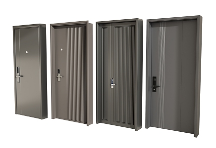 Modern door combination 3d model