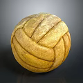 Elegant Golden Leather Decorative Ball as Modern Household Accessory with Textured Surface