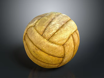 Elegant Golden Leather Decorative Ball as Modern Household Accessory with Textured Surface 3d model